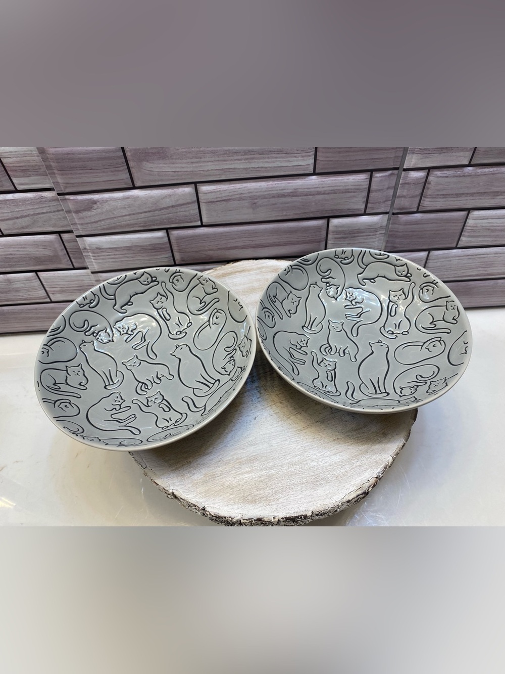 Signature❤️ (2)Yoga cat screen embossed Cat bowl Large size gray New